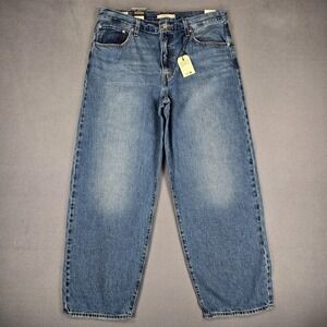 Levis Premium Baggy Dad Jeans Womens 31x30 Blue Mid Rise Loose Fit Denim
